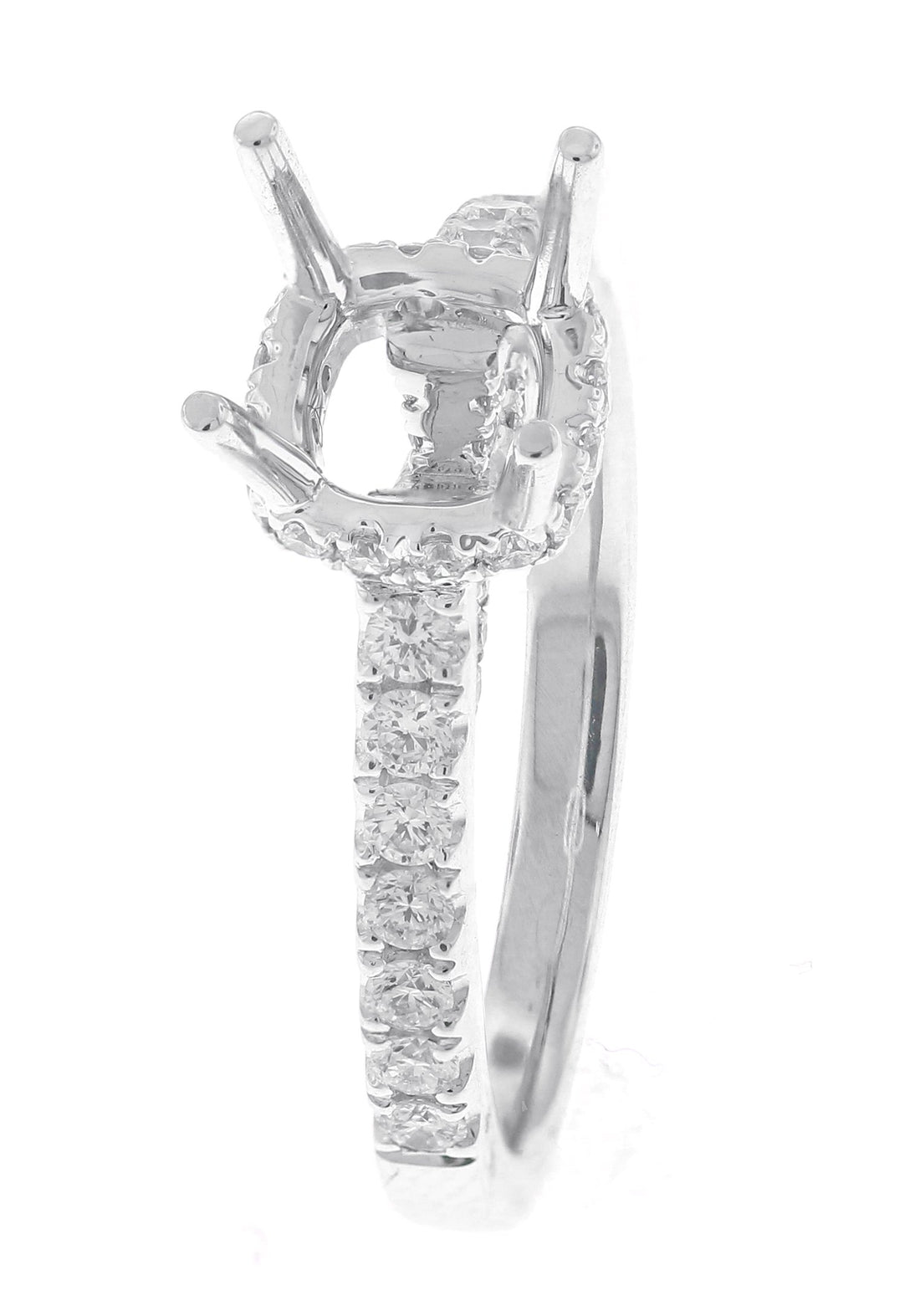 18kt White Gold Diamond Semi Mount