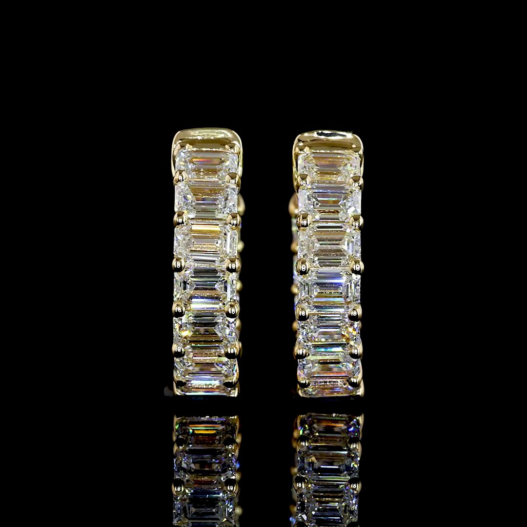 14kt Yellow Gold Lab Diamond Huggie Earrings