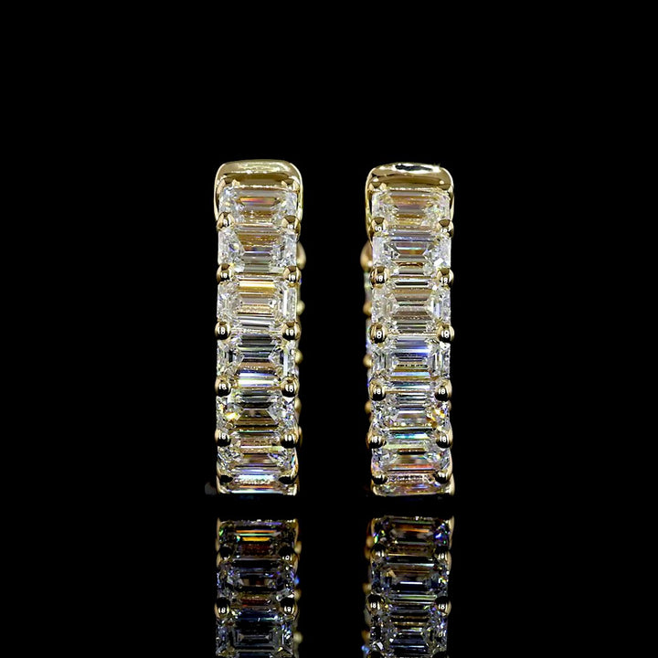 14kt Yellow Gold Lab Diamond Huggie Earrings