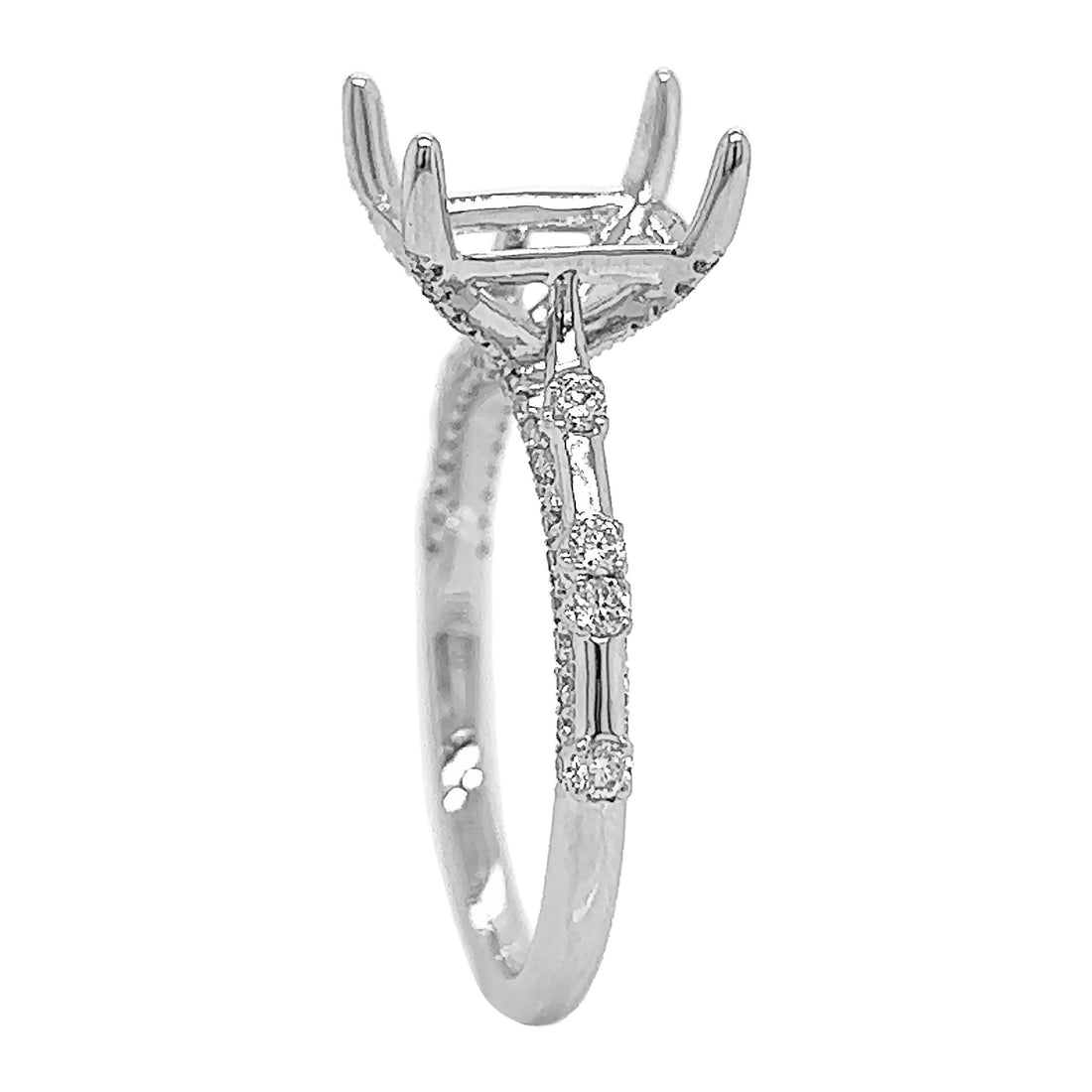 18kt White Gold Diamond Semi Mount
