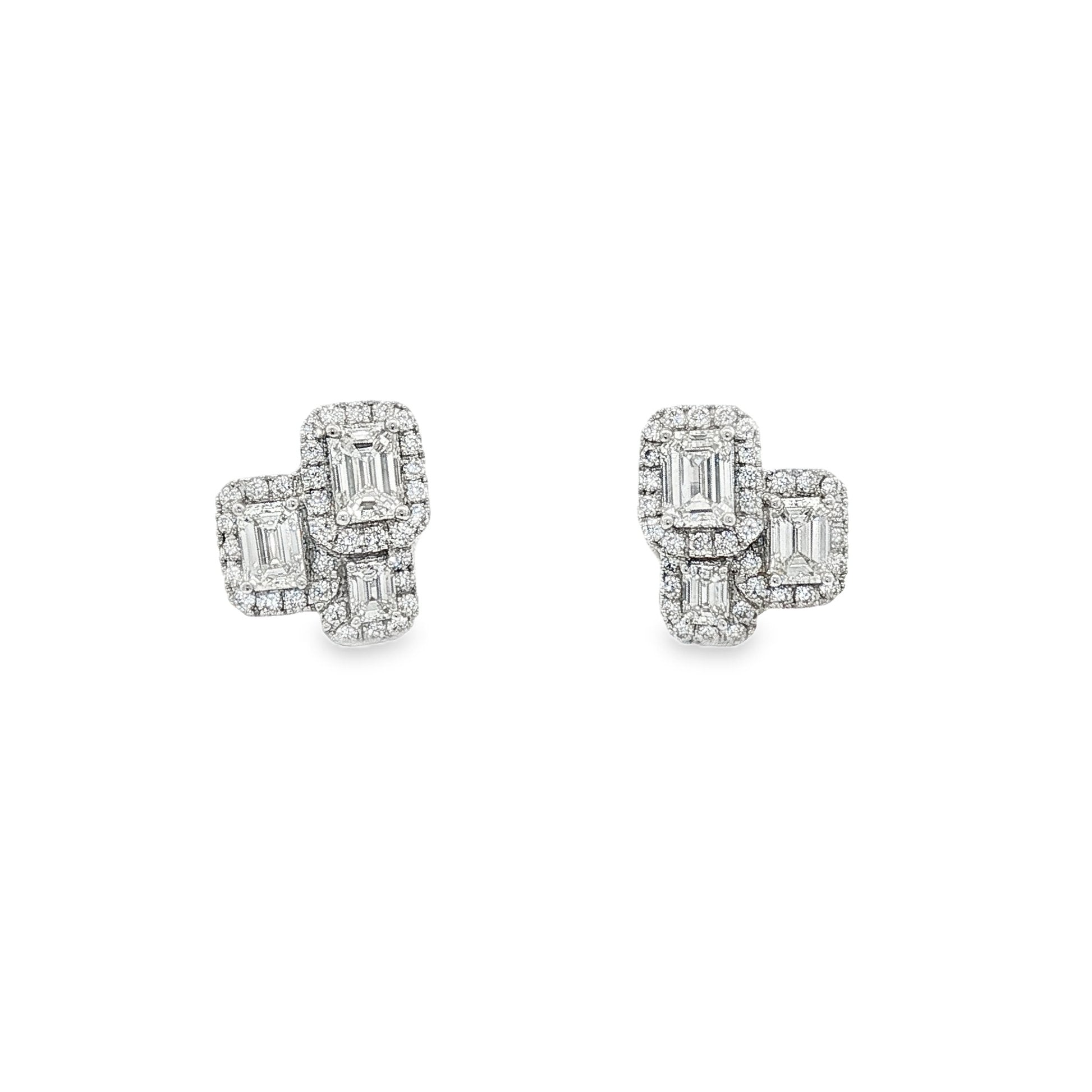 18kt White Gold Diamond Earrings
