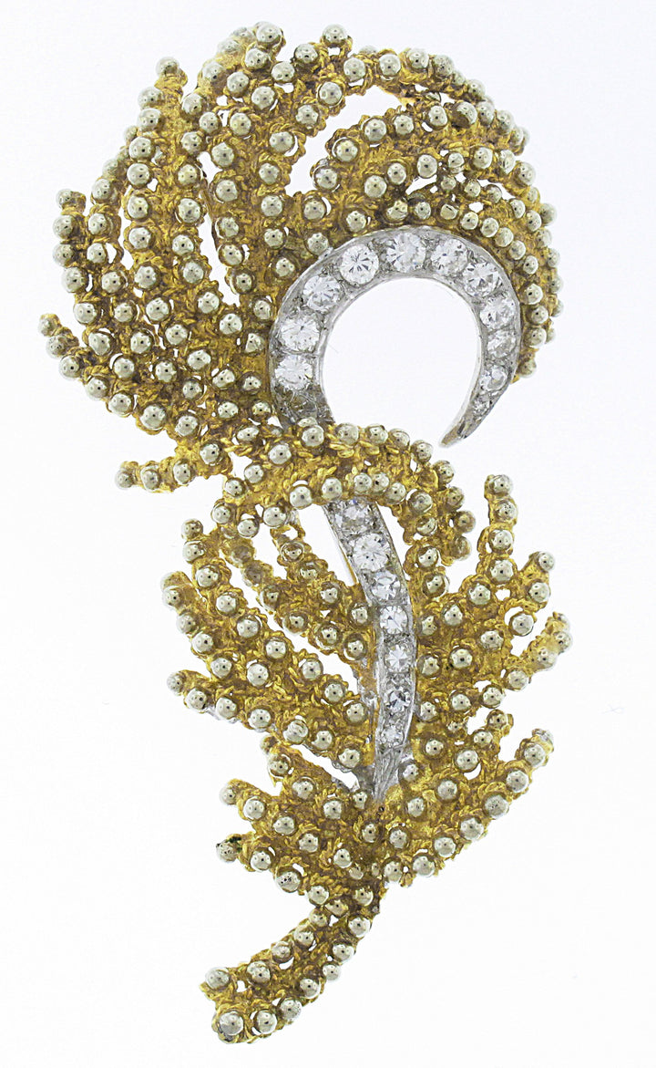 18kt White And Yellow Gold Diamond Pin/Pendant