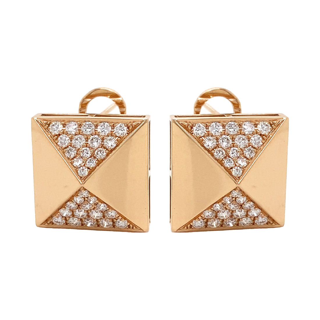 18kt Rose Gold Diamond Earrings
