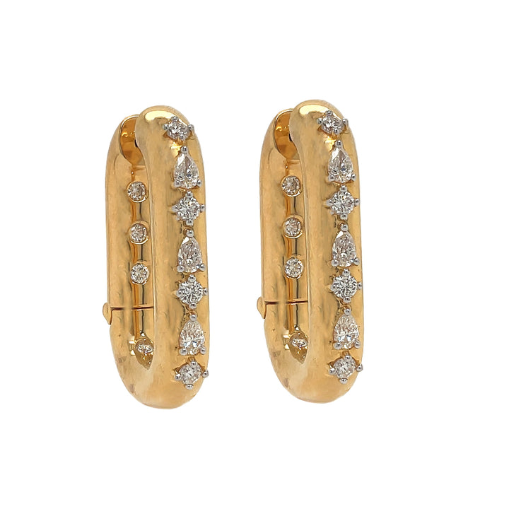 18kt Yellow Gold Diamond Inside-out Hoops