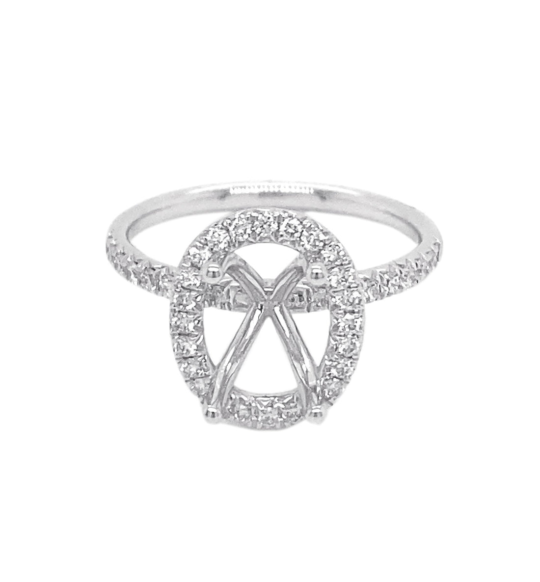 18kt White Gold Diamond Semi Mount