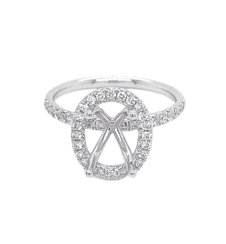 18kt White Gold Diamond Semi Mount