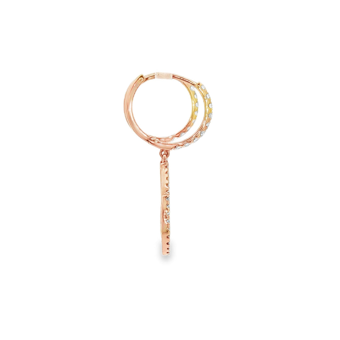 18kt Rose Gold Diamond And Sapphire Earrings
