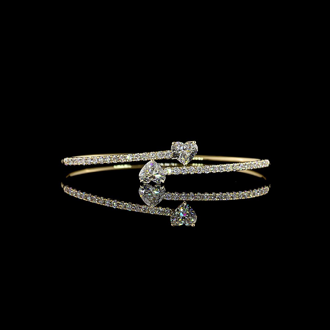 14kt Yellow Gold Lab Diamond Bangle