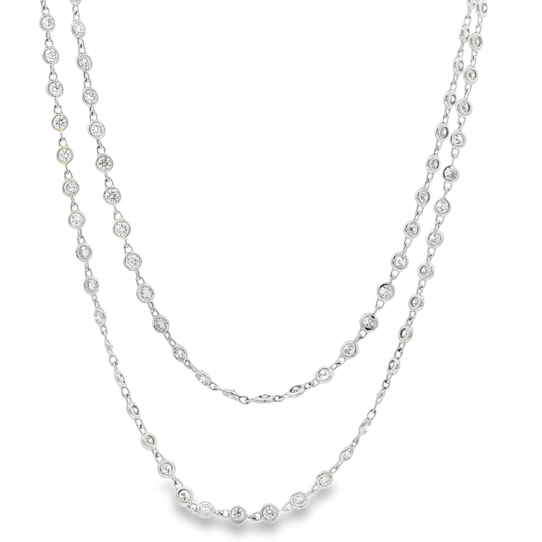 18kt White Gold Diamonds-By-The-Inch Necklace