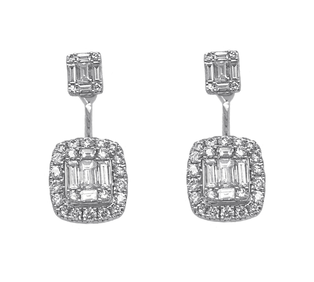 18kt White Gold Diamond Earrings