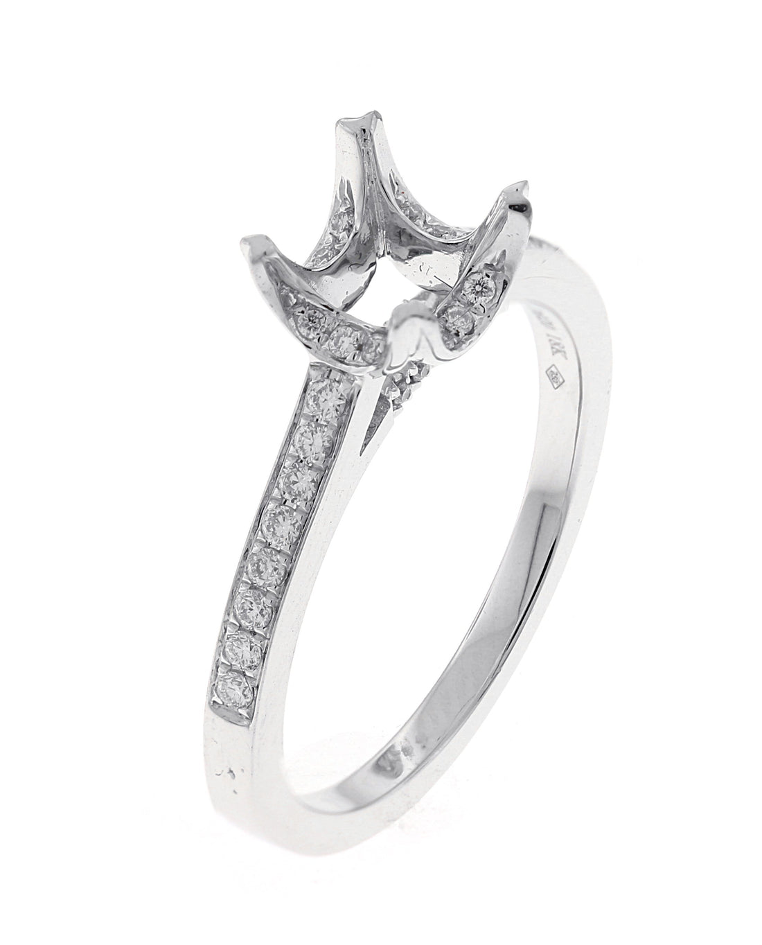18kt White Gold Diamond Semi Mount