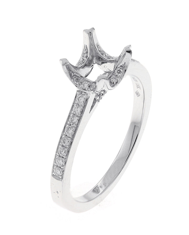 18kt White Gold Diamond Semi Mount