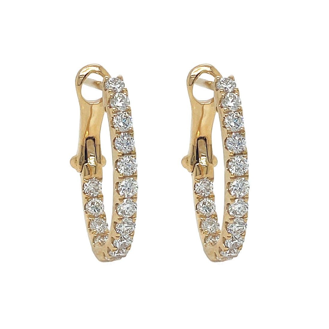 18kt Yellow Gold Diamond Inside-out Hoops