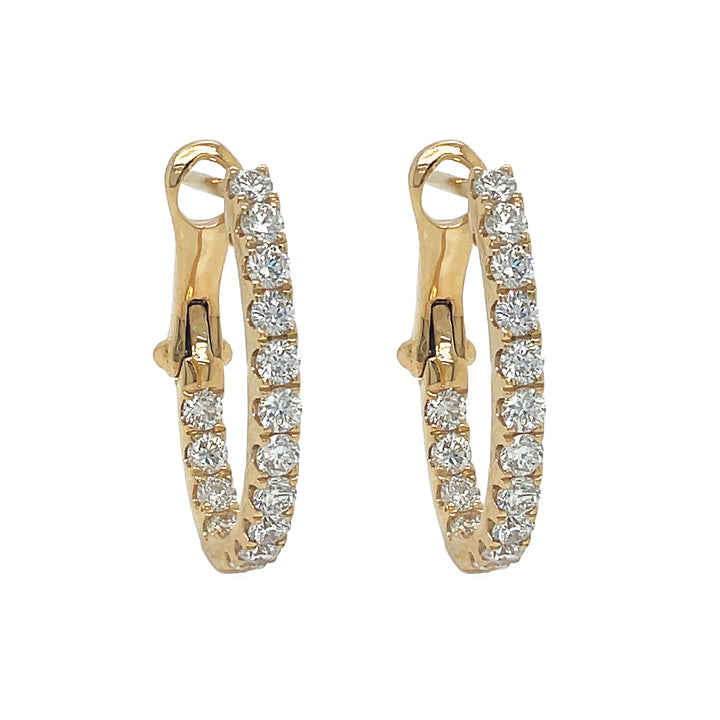 18kt Yellow Gold Diamond Inside-out Hoops
