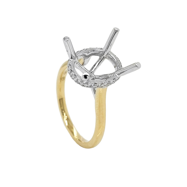 18kt Yellow and White Gold Diamond Semi-mount