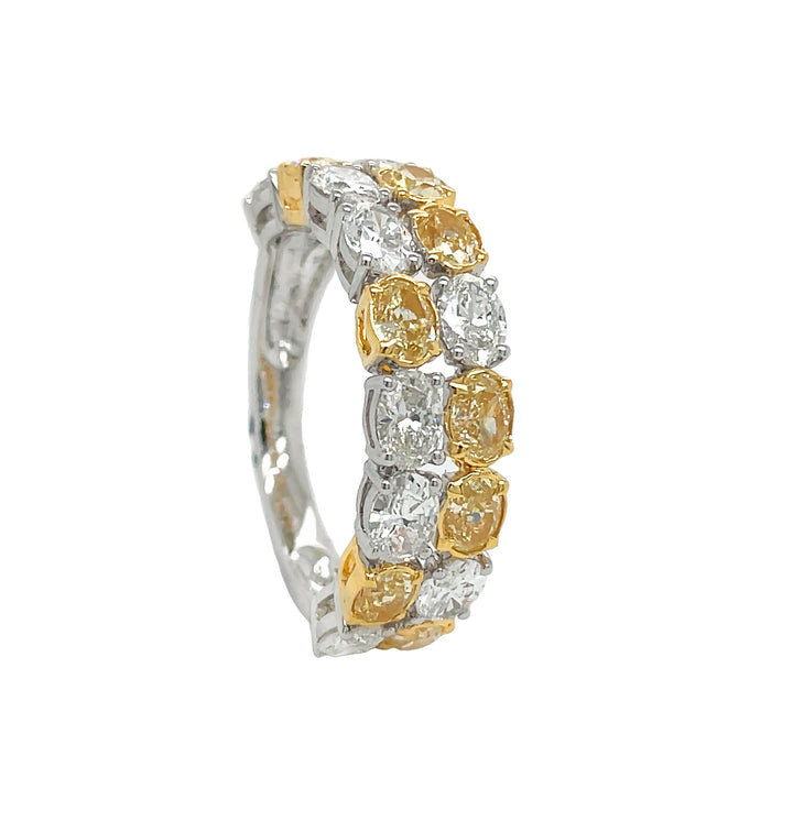 18Kt White and Yellow Gold Yellow Diamond Band