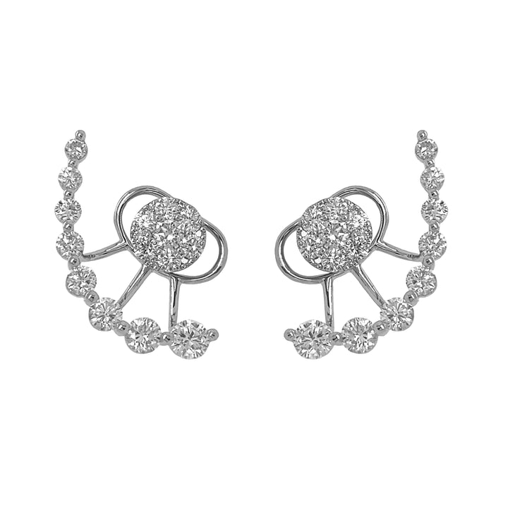 18kt White Gold Diamond Earrings