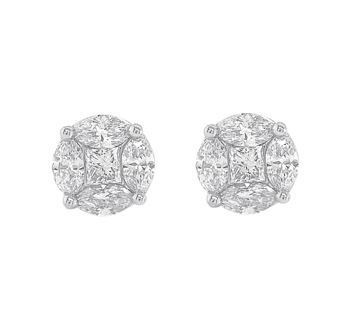 18kt White Gold Diamond Studs