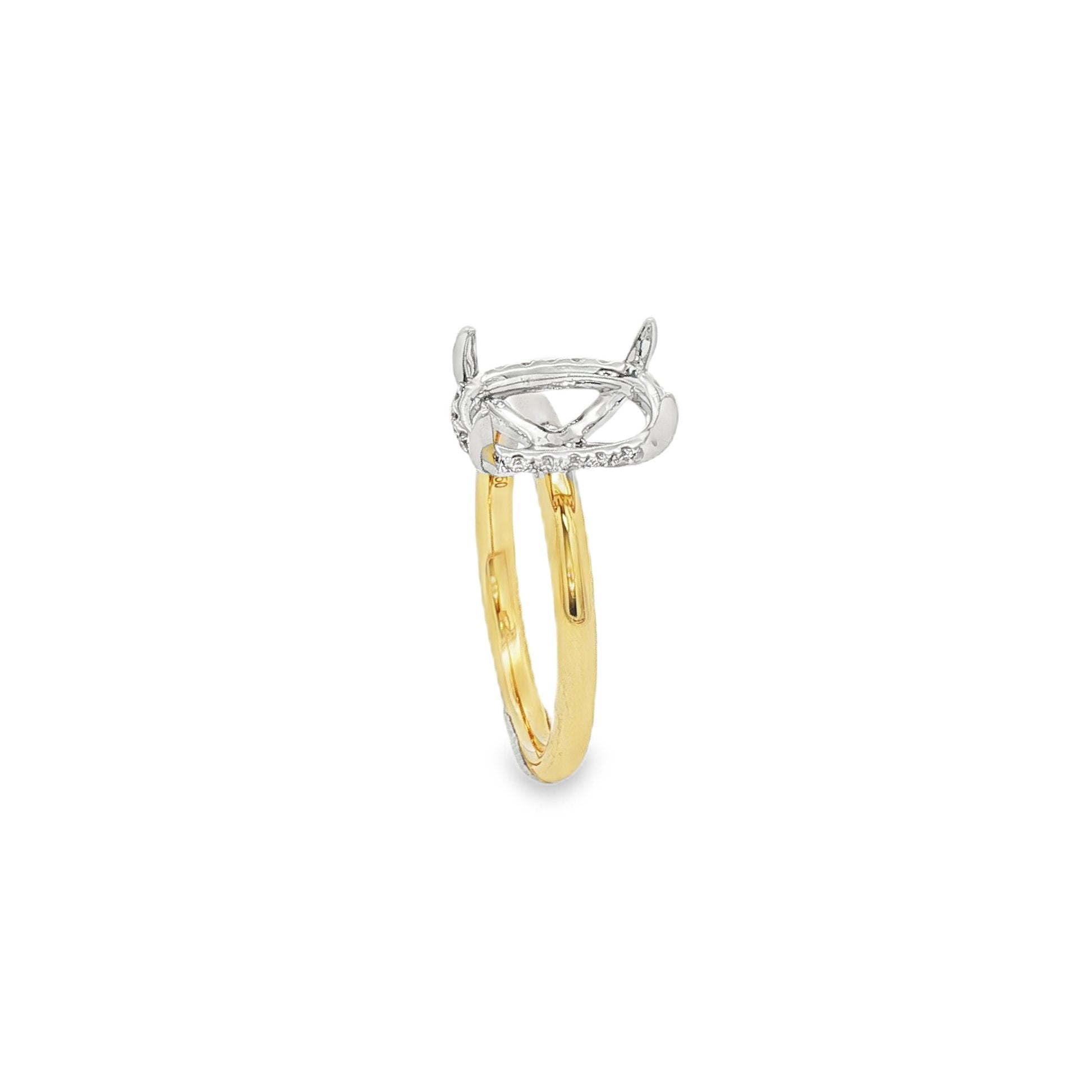 18kt White And Yellow Gold Semi-Mount