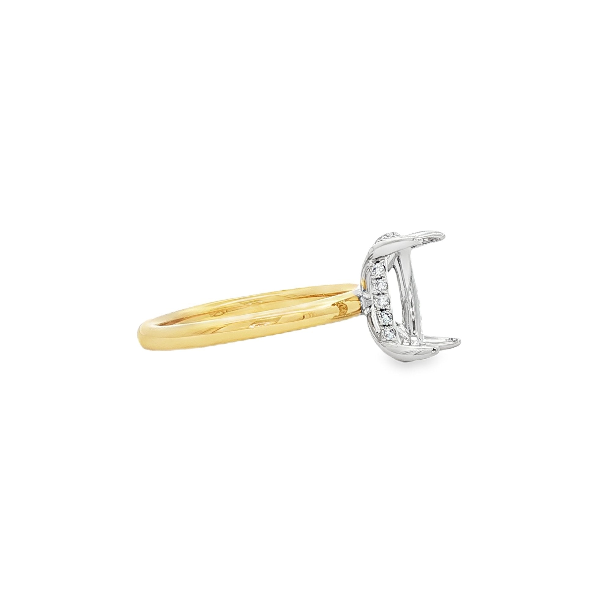 18kt White And Yellow Gold Semi-Mount