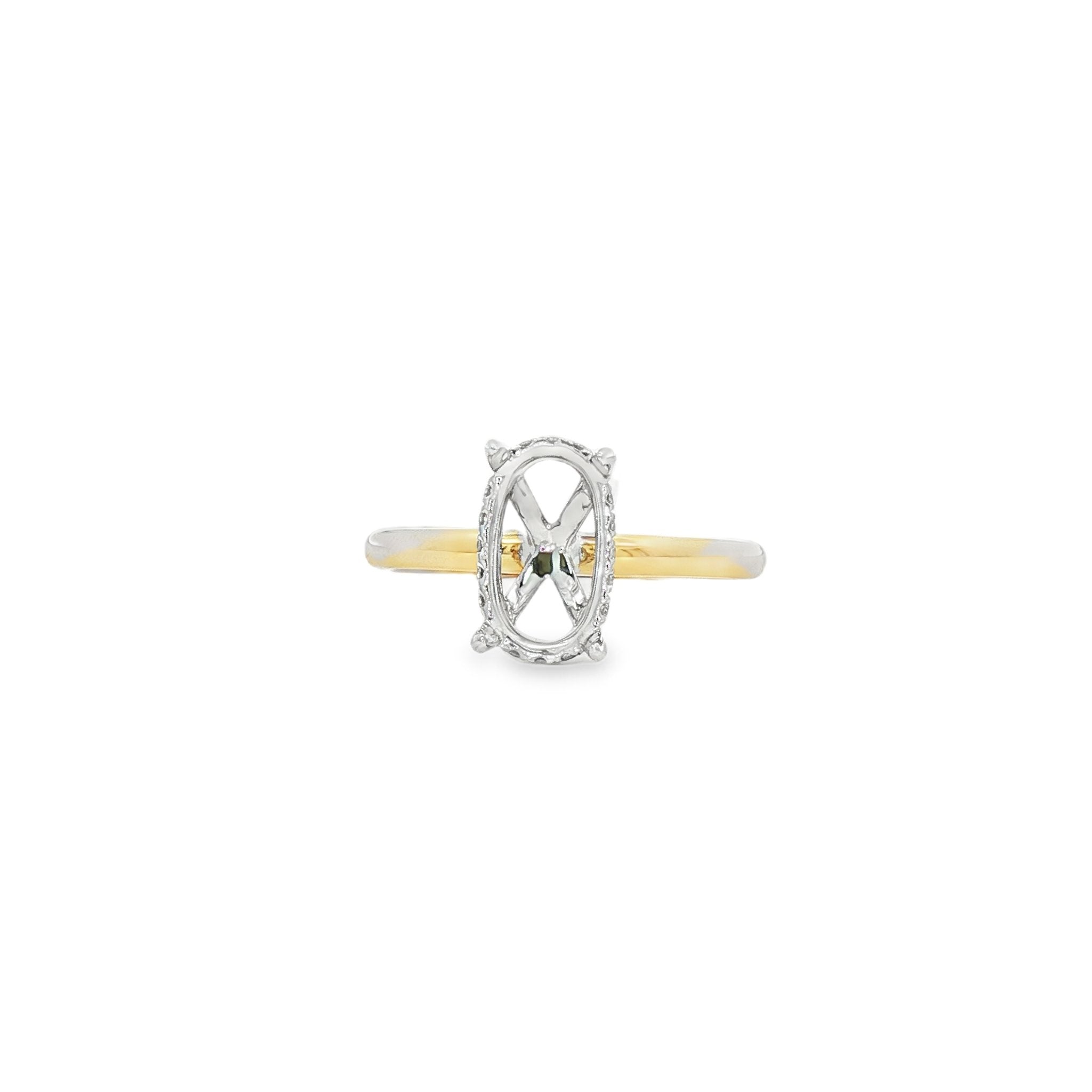 18kt White And Yellow Gold Semi-Mount