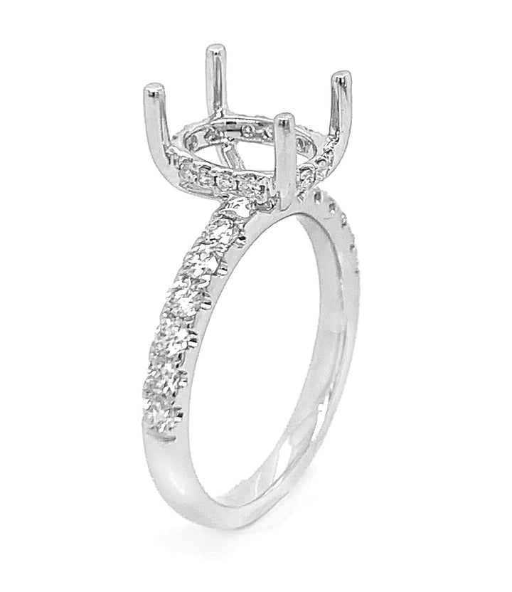18kt White Gold Diamond Semi Mount