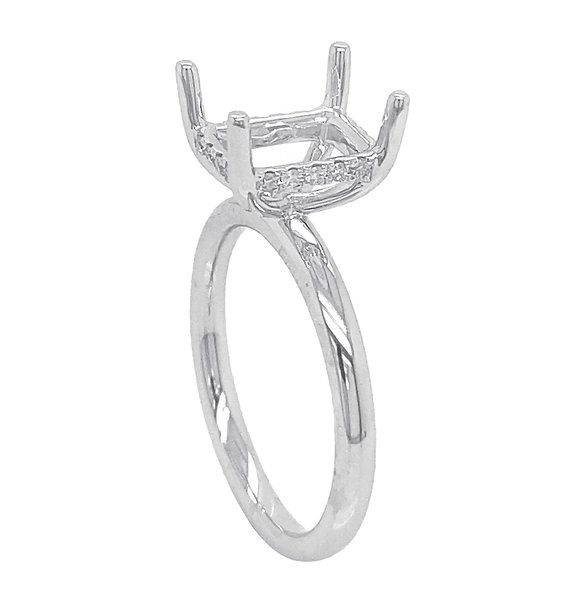 18kt White Gold Diamond Semi-mount