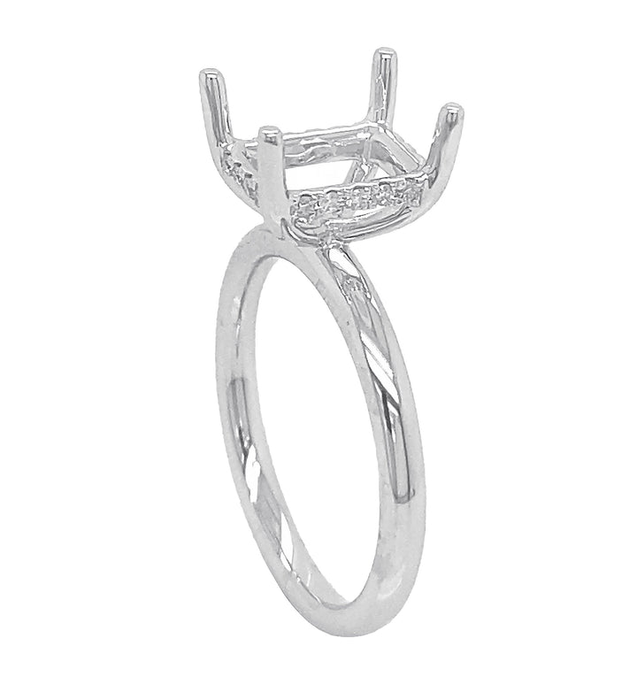 18kt White Gold Diamond Semi-mount