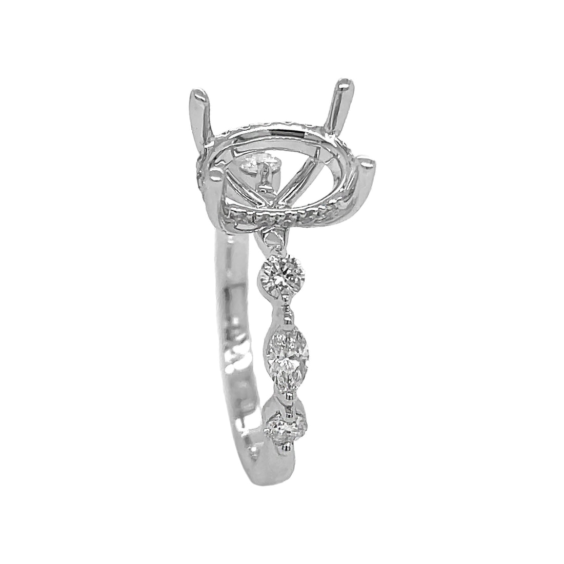 18kt White Gold Diamond Semi-mount