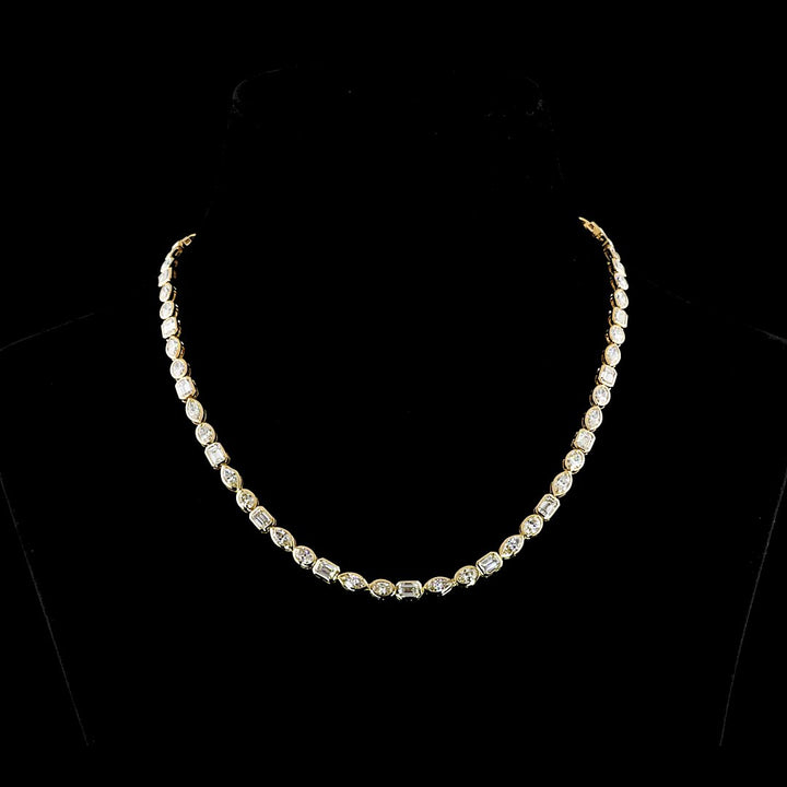 18kt Yellow Gold Lab Diamond Tennis Necklace