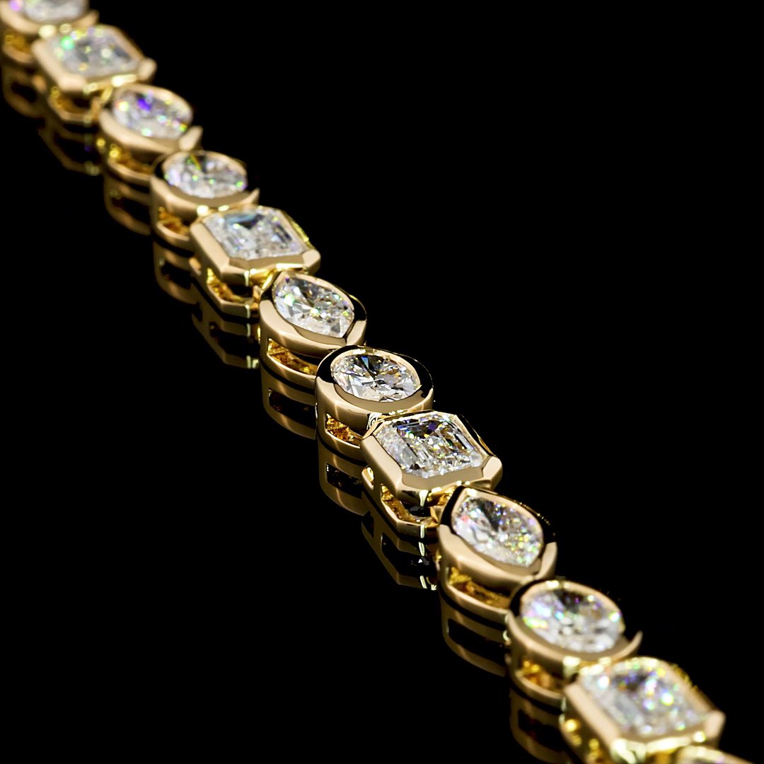 18kt Yellow Gold Lab Diamond Tennis Necklace