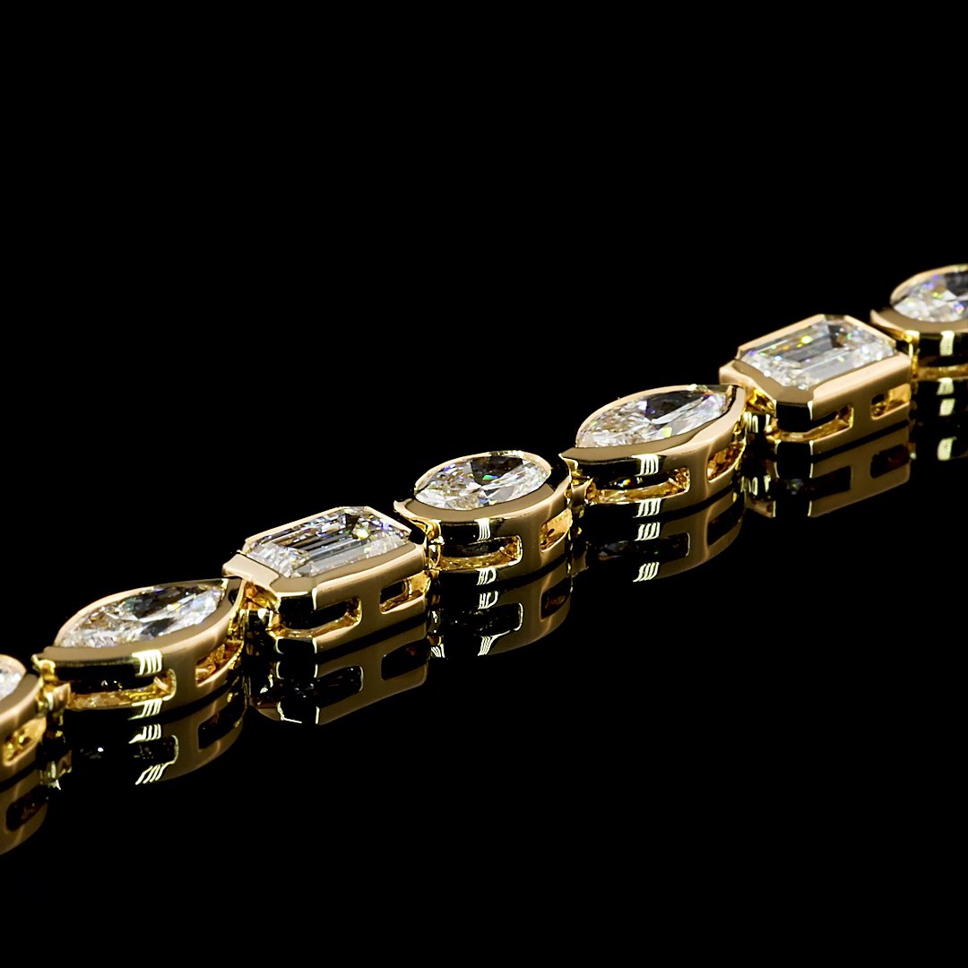 18kt Yellow Gold Lab Diamond Tennis Necklace