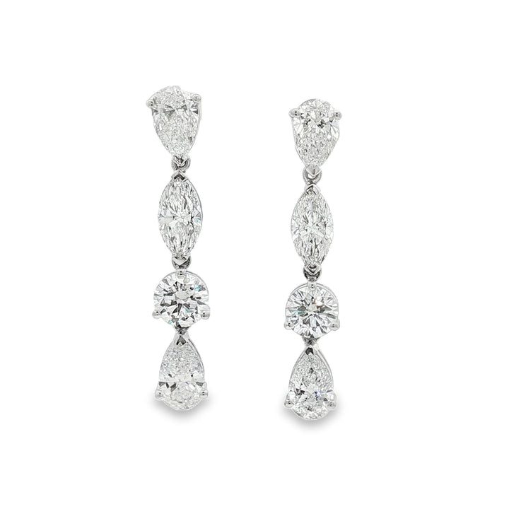 14kt White Gold Lab Diamond Dangling Earring