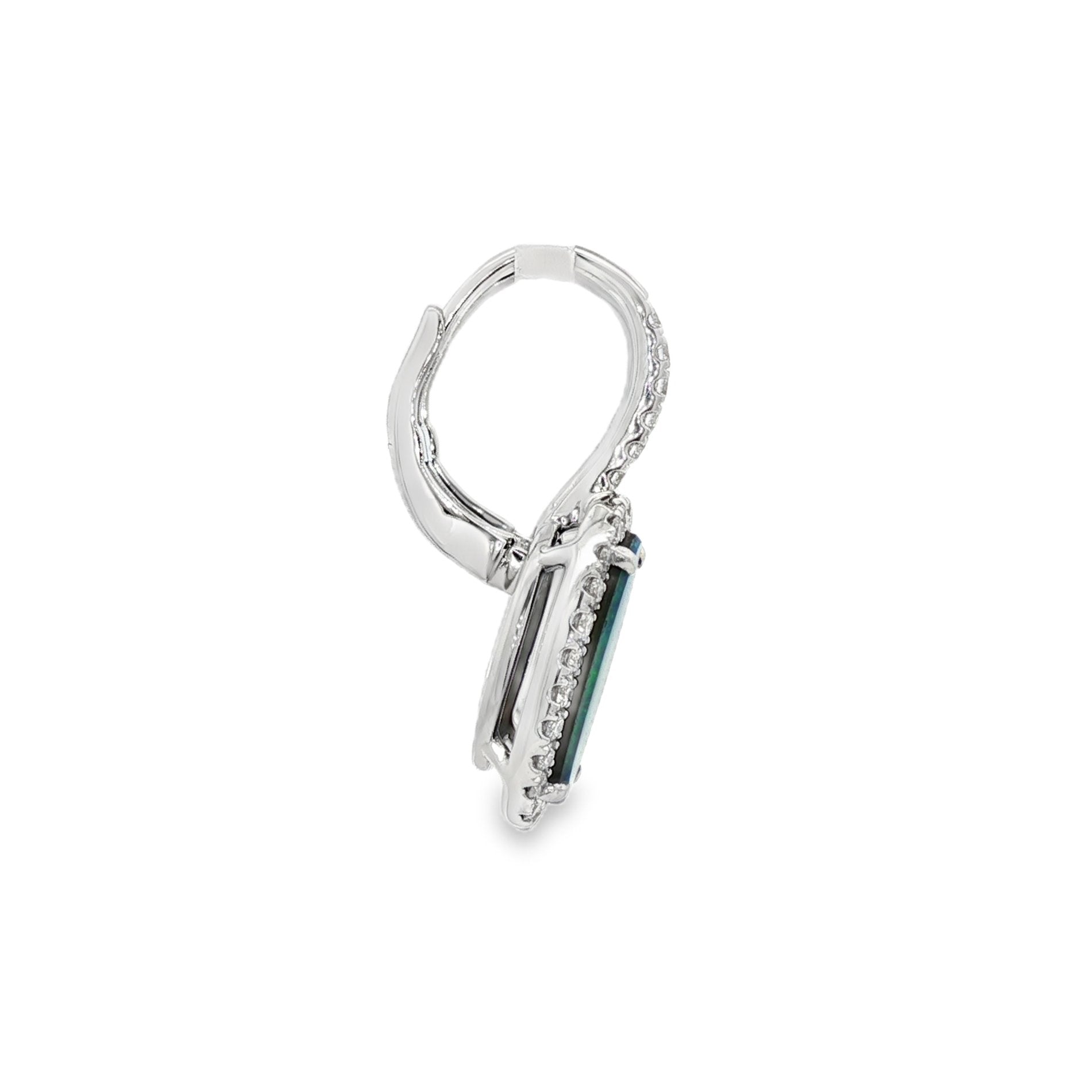 18kt White Gold Diamond And Opal Earrings