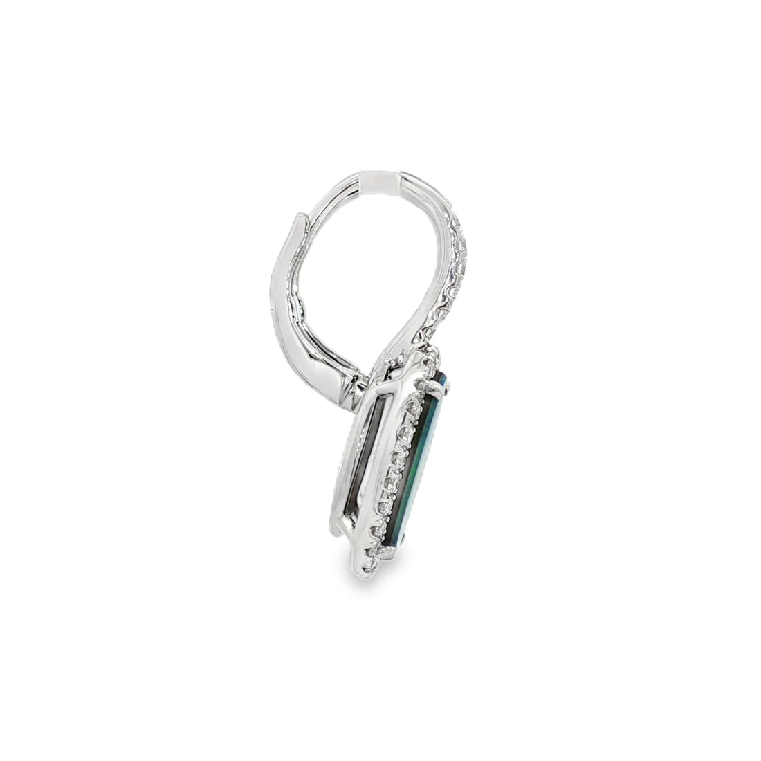 18kt White Gold Diamond And Opal Earrings