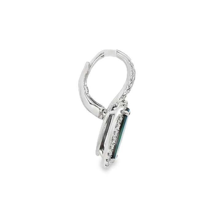 18kt White Gold Diamond And Opal Earrings
