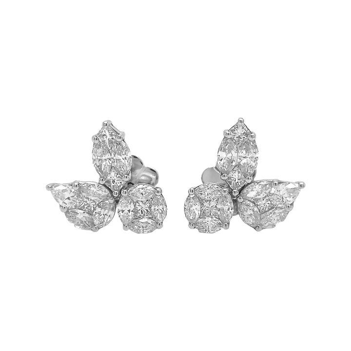 18kt White Gold Diamond Earrings