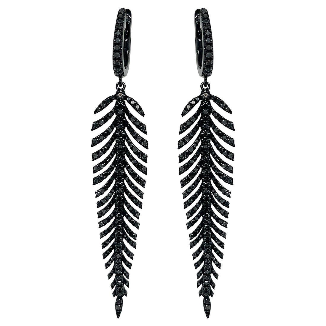 18kt Black Gold And Black Diamond Earrings