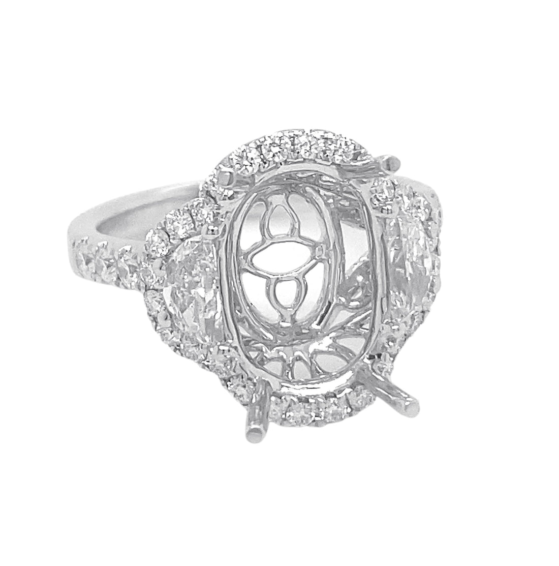 18kt White Gold Diamond Semi Mount