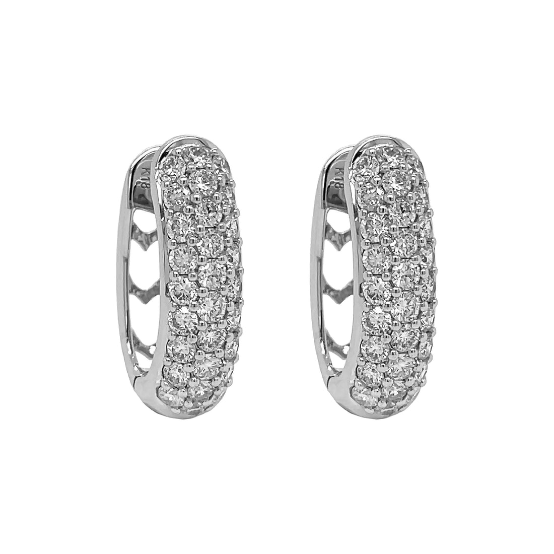18kt White Gold Diamond Huggie Earrings