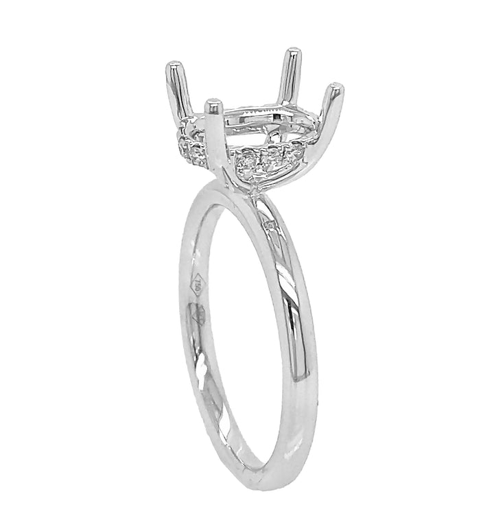 18kt White Gold Diamond Semi Mount
