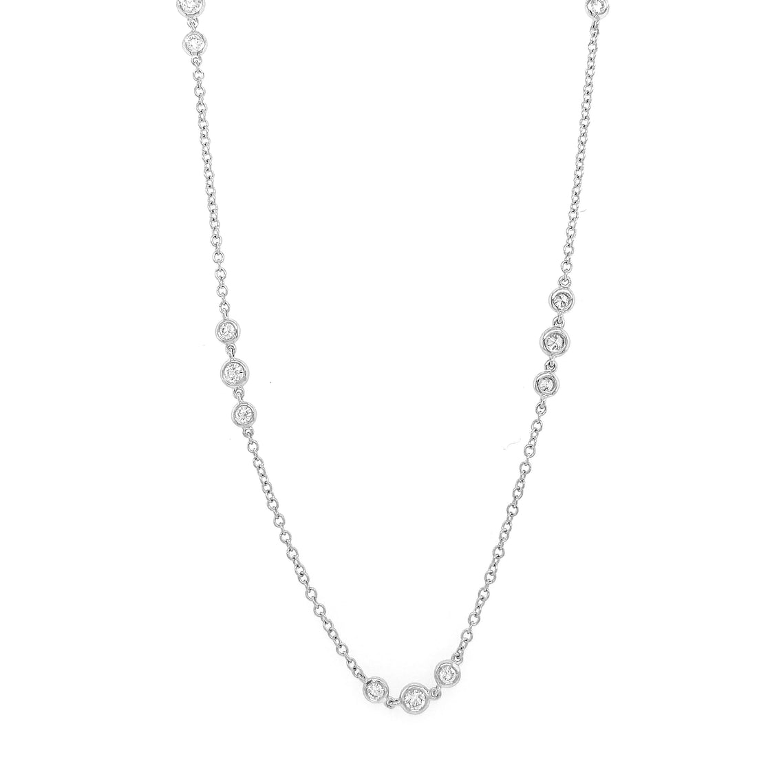 18kt White Gold Diamond By The Inch Necklace