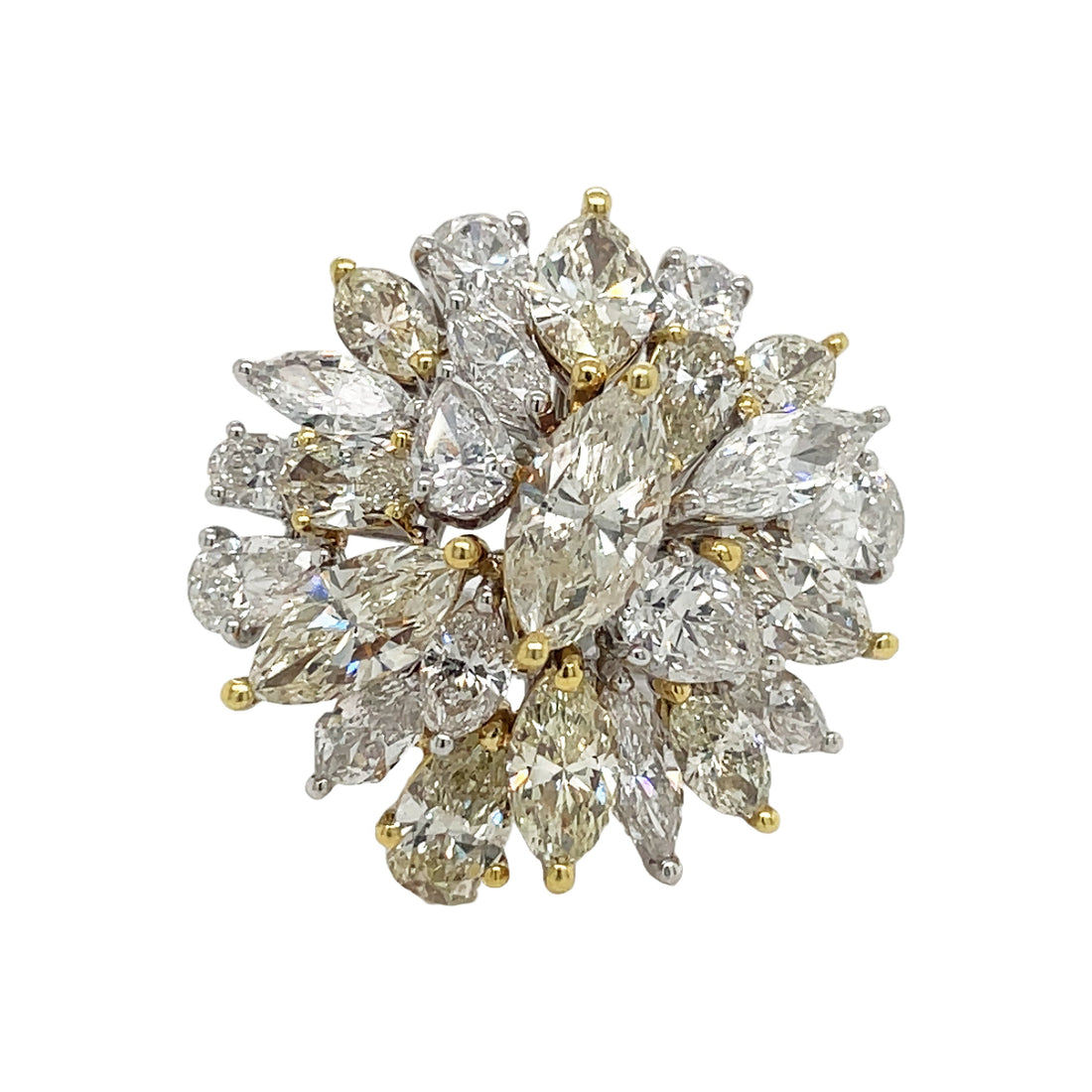 18kt White Gold Diamond and Yellow Diamond Ring