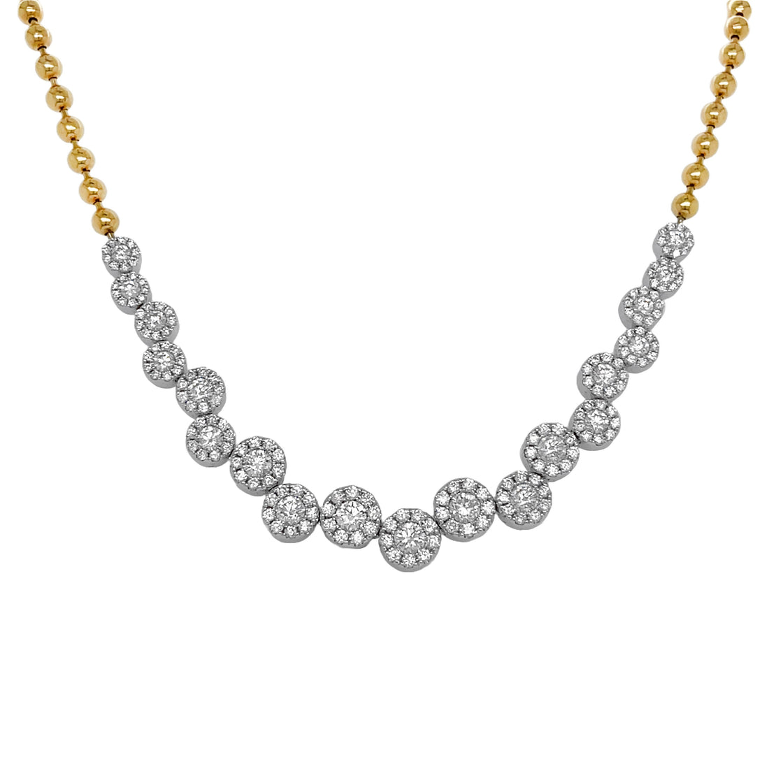 18kt Yellow And White Gold Diamond Necklace