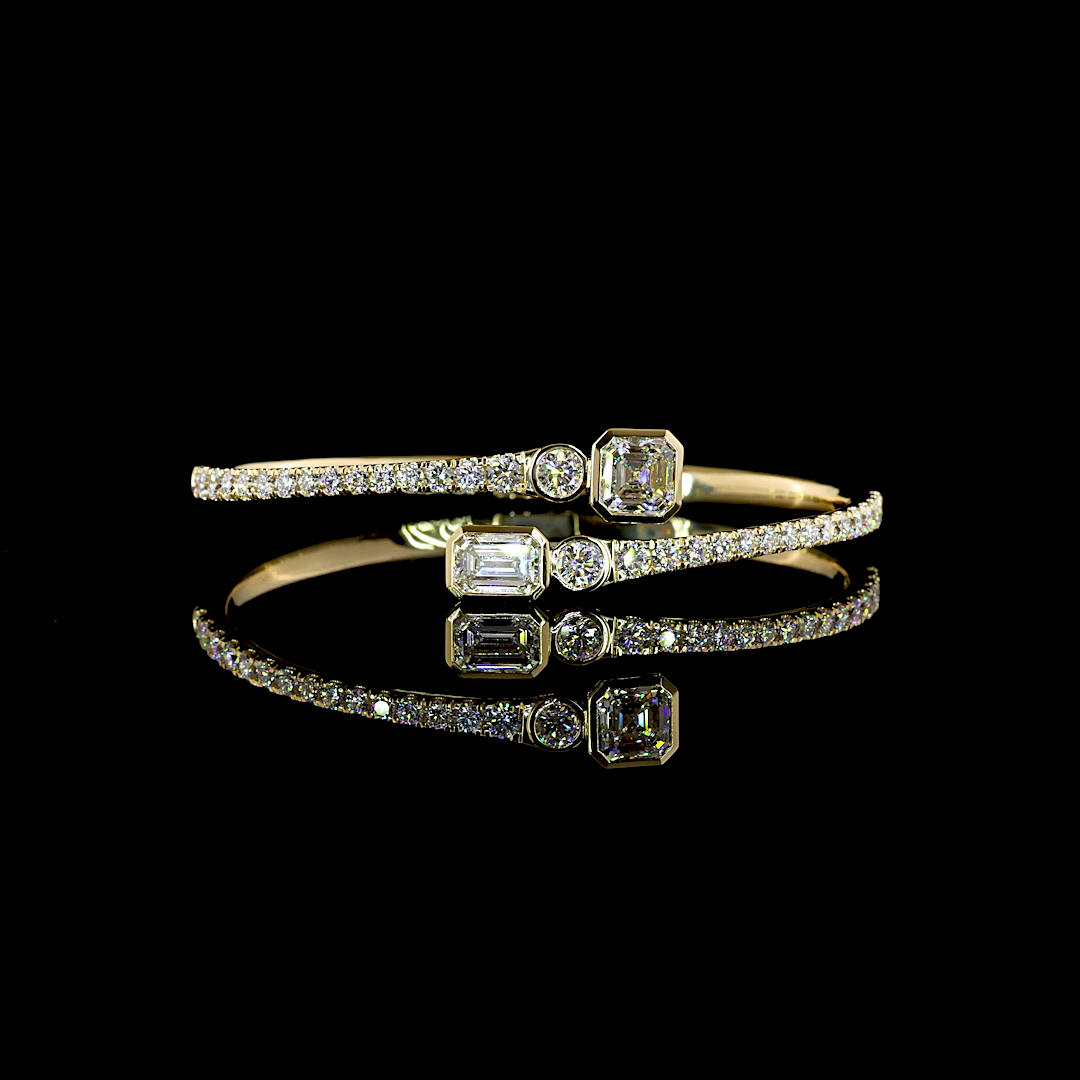14kt Yellow Gold Lab Diamond Bangle
