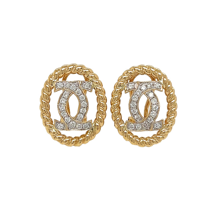 18kt Yellow Gold Diamond Earrings