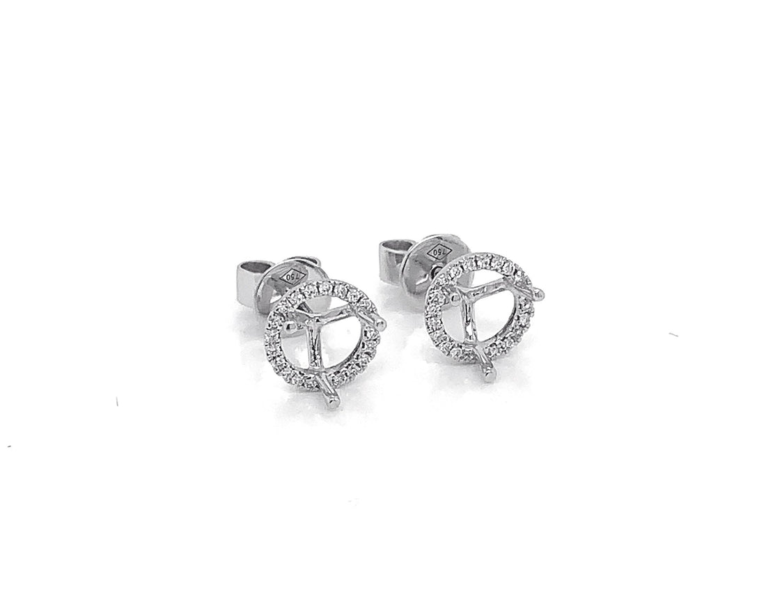 18kt White Gold Diamond Earring Jackets
