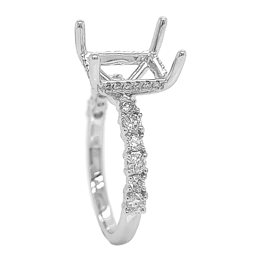 18kt White Gold Diamond Semi Mount