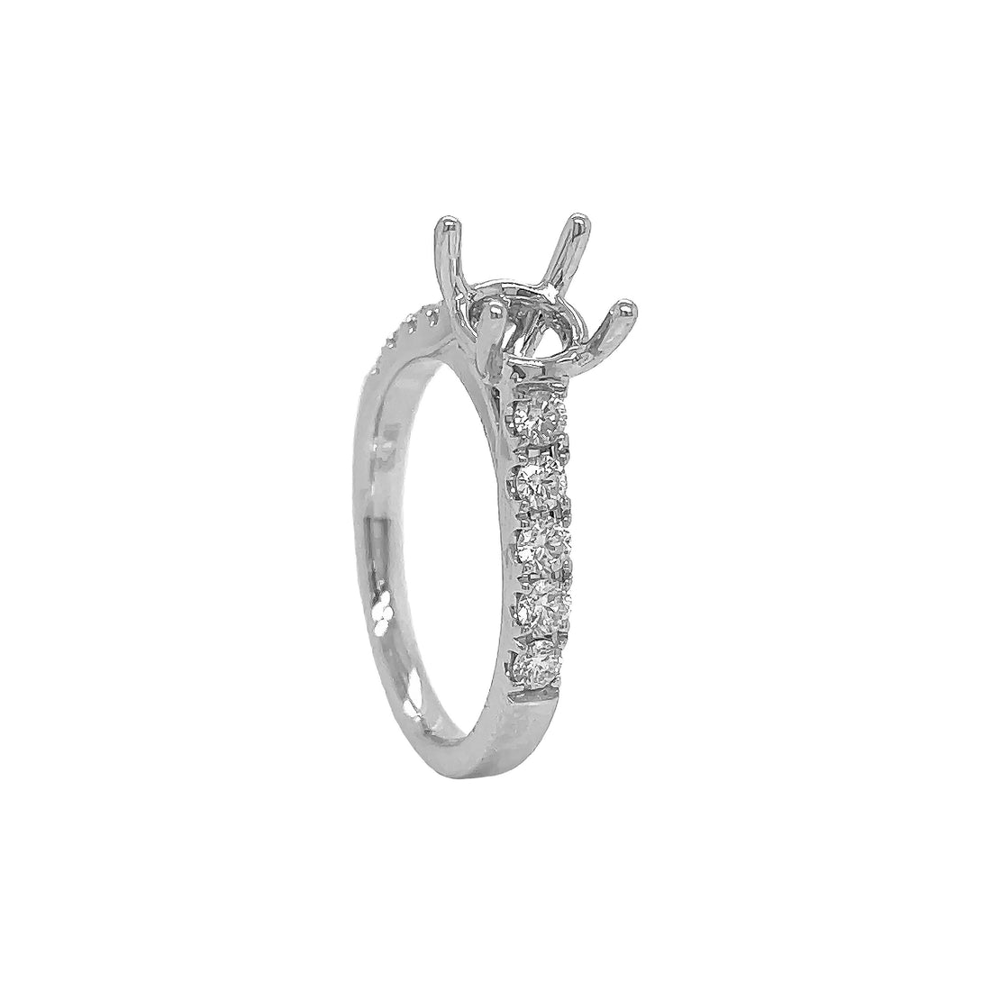 18kt White Gold Diamond Semi-mount