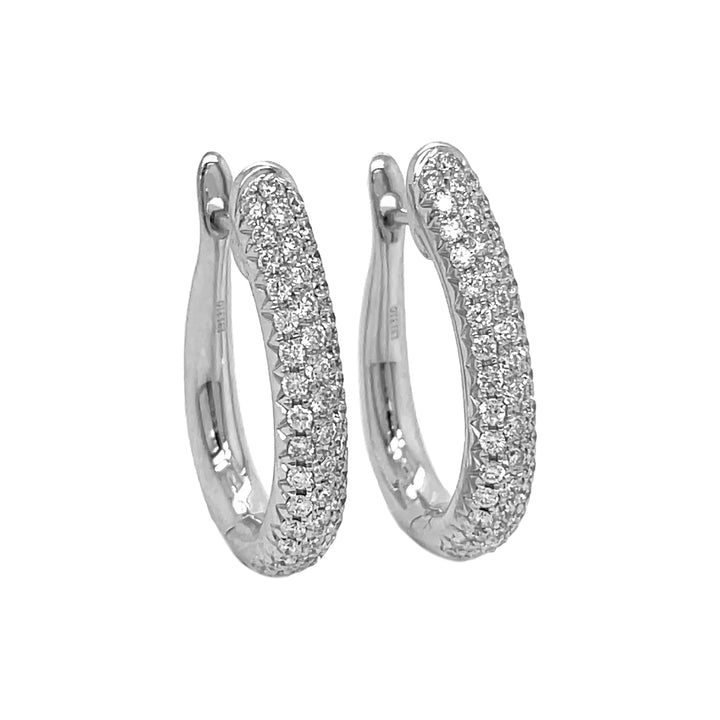 18kt White Gold Diamond Hoops